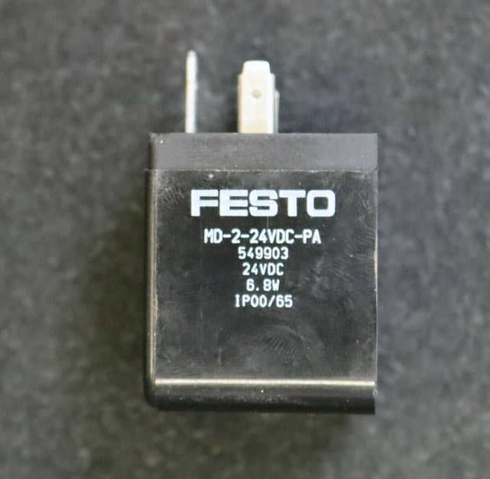 FESTO Magnetspule Solenoid MD-2-24VDC-PA Art.Nr. 549903 unbenutzt