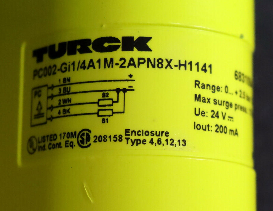 TURCK Druckwächter Pressure control PC002-Gi1/4A1M-2APN8X-H1141 Id-Nr. 6831054