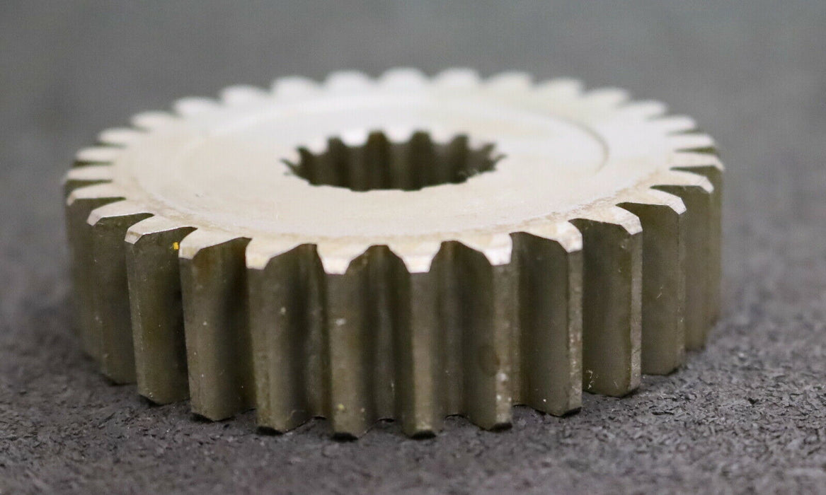 DEMAG Zahnrad Außenverzahnung Z=29 Breite 18mm m=2,25mm + Innenverzahnung Z=14