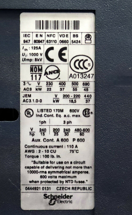 TELEMECANIQUE Leistungsschütz LC1 D80 Steuerspannung 24VDC + LADN22 LA1 DN22