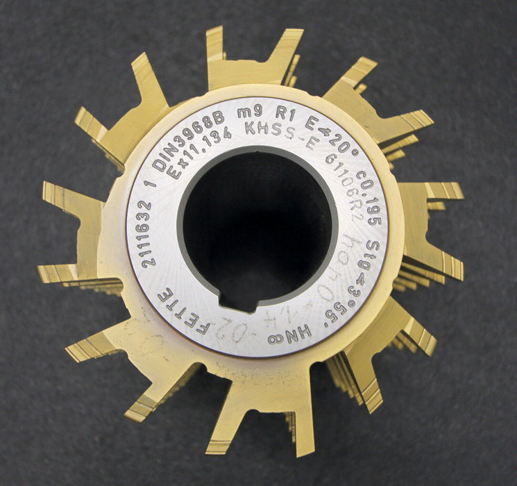 FETTE Räumzahnwälzfräser gear hob m= 9mm 20° EGW Ø160x170xØ50mm mit LKN