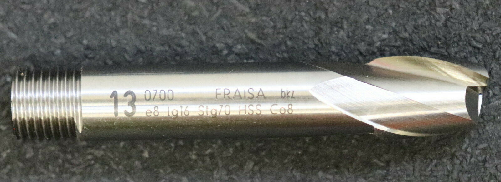 FRAISA 2 Stück Schaftfräser mit Gewinde e8 lg16 Stg70 Ø 13mm 2-Schneider HSS-Co8