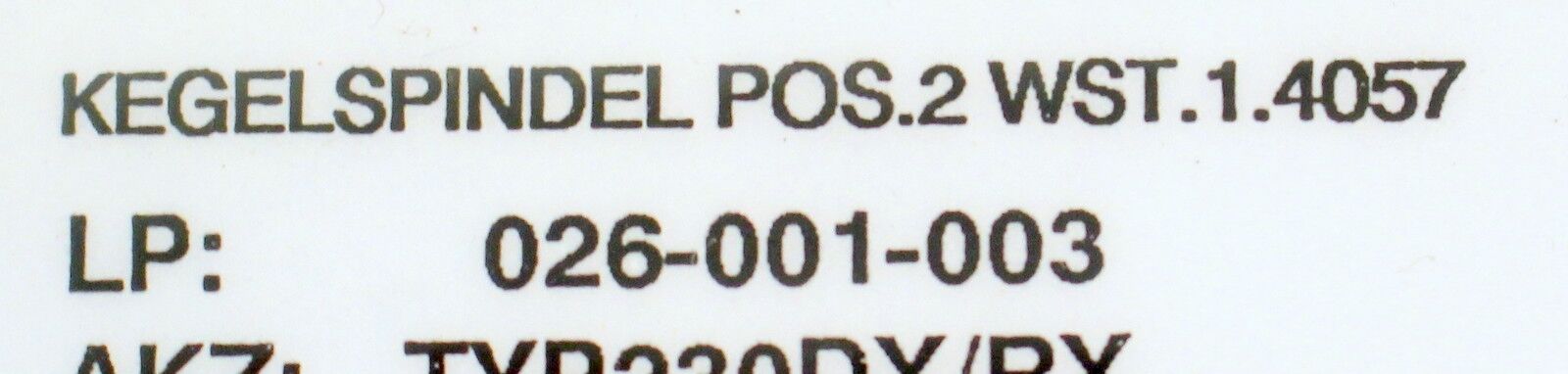 KSB Kegelspindel Pos.2 - für Absperrventil DN50 PN500 Typ: Nico 3000 Typ 110-212