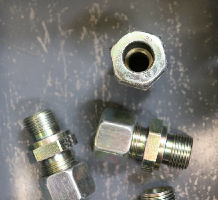 ERMETO 5 Stück gerader Einschraubstutzen GE12-PL-R3/8 Stahl A3C verzinkt