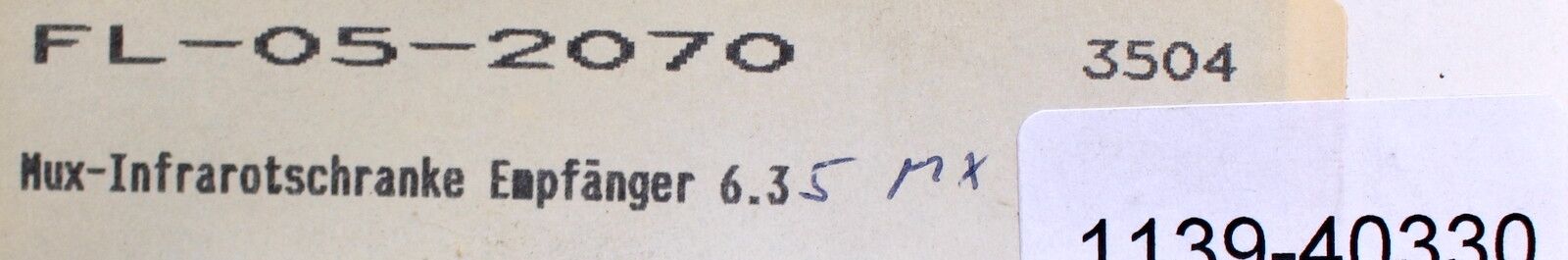 MUX Infrarotschranke Empfänger 6,35 MX FL-05-2070 Sonnenlicht-unempflindlich