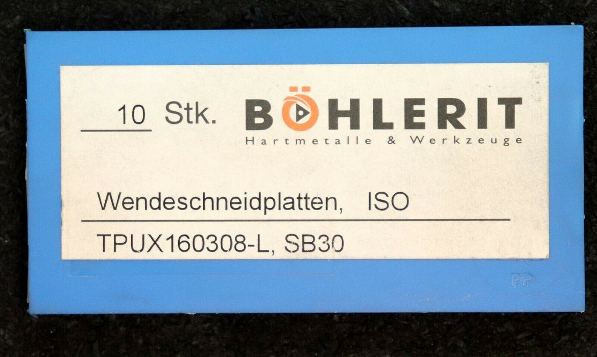 BOEHLERIT-LMT TOOLS 10 Stück Wendeplatten TPUX 160308-L SB30