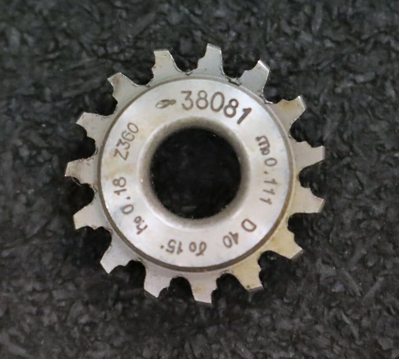 MIKRON Vollstahl-Wälzfräser No. 38081 m= 0,111 ho= 0,18 D40 Z360 - Ø24x8xØ8mm