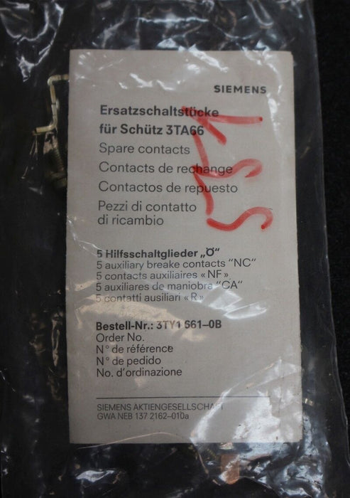SIEMENS Schaltstück 3TY1661-0B - für Schütz 3TA66 - 1 Satz