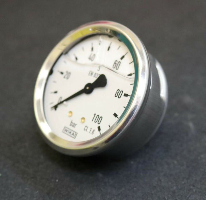 WIKA Manometer pressure gauge 0-100bar waagrecht Anschlussgewinde G1/4“