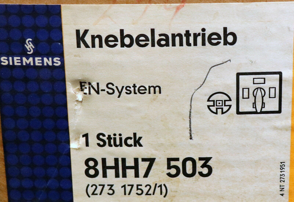 SIEMENS Knebelantrieb EN-System 8HH7503 273 1752/1
