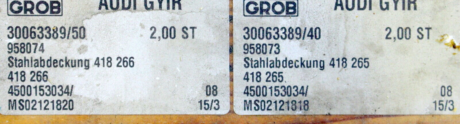 GROB / HENNIG Stahlabdeckung 418 266 für GROB-Maschine GROB-Nr. 300653389/50