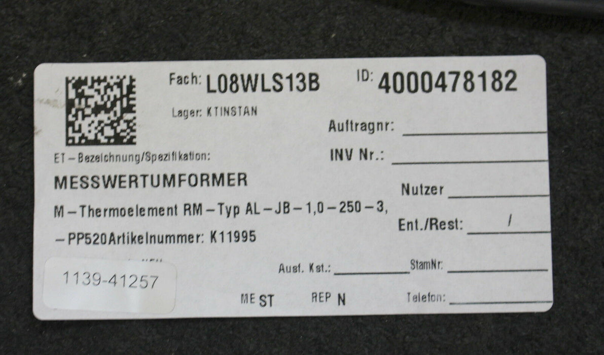 RÖSSEL Messwertumformer Mantel-Thermoelement AL-JB-1,0-250-3 AL - 1 Stück