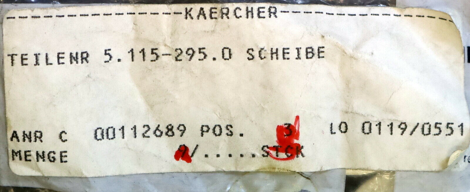 KÄRCHER 6 Stück Scheibe 5.115-295.0 aus Alu - unbenutzt