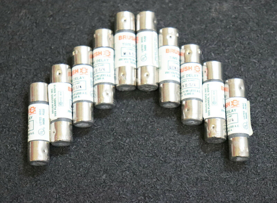 BRUSH 10x Sicherungseinsatz fuse-link MEN 6-1/4 6-1/4A 250V - unbenutzt