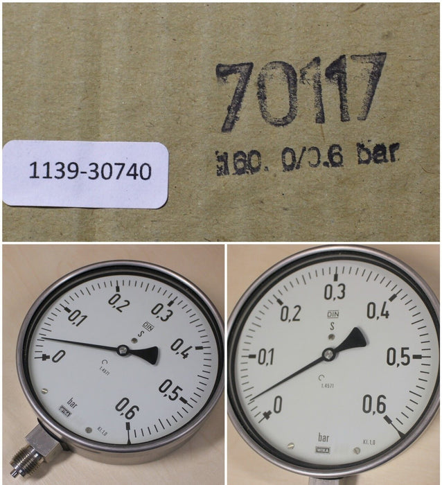 WIKA Einheitsmanometer mit Rohrfeder 232.50.160 - 0-0,6 bar