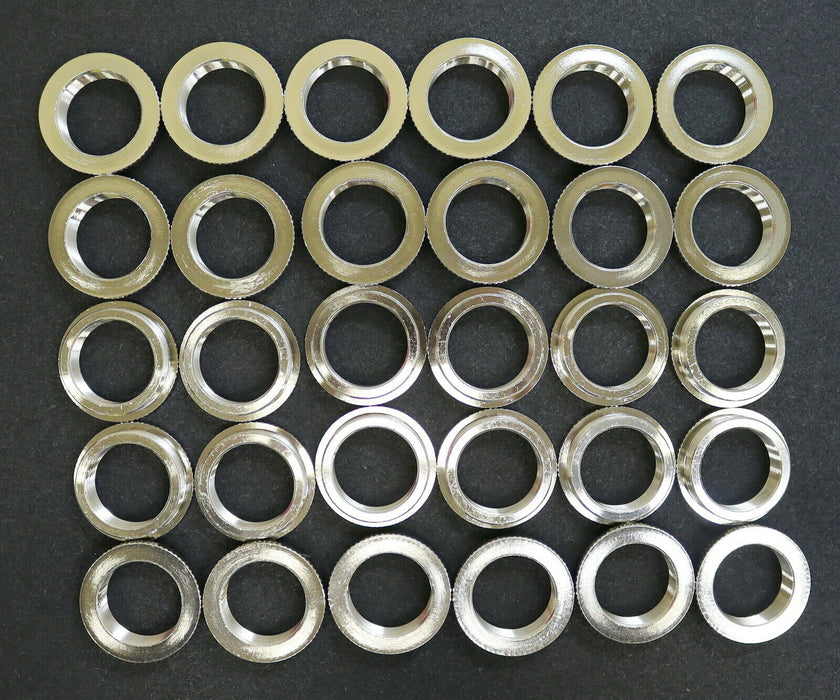 SCHLEMMER 30 Stück Reduktion gerändelt M50/M40 Messing vernickelt - unbenutzt