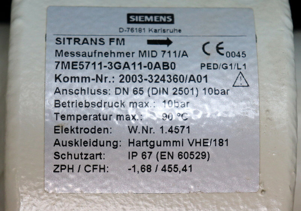 SIEMENS SITRANS FM Messumformer MID Intermag 2 7ME5033-0AA12-1AA0 - 0-50m³/h