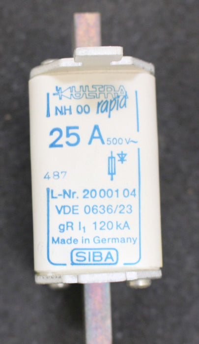 SIBA NH-Sicherungseinsatz mit Messerkontakten - 2000104.25 - 25A - 500V - Gr. 00