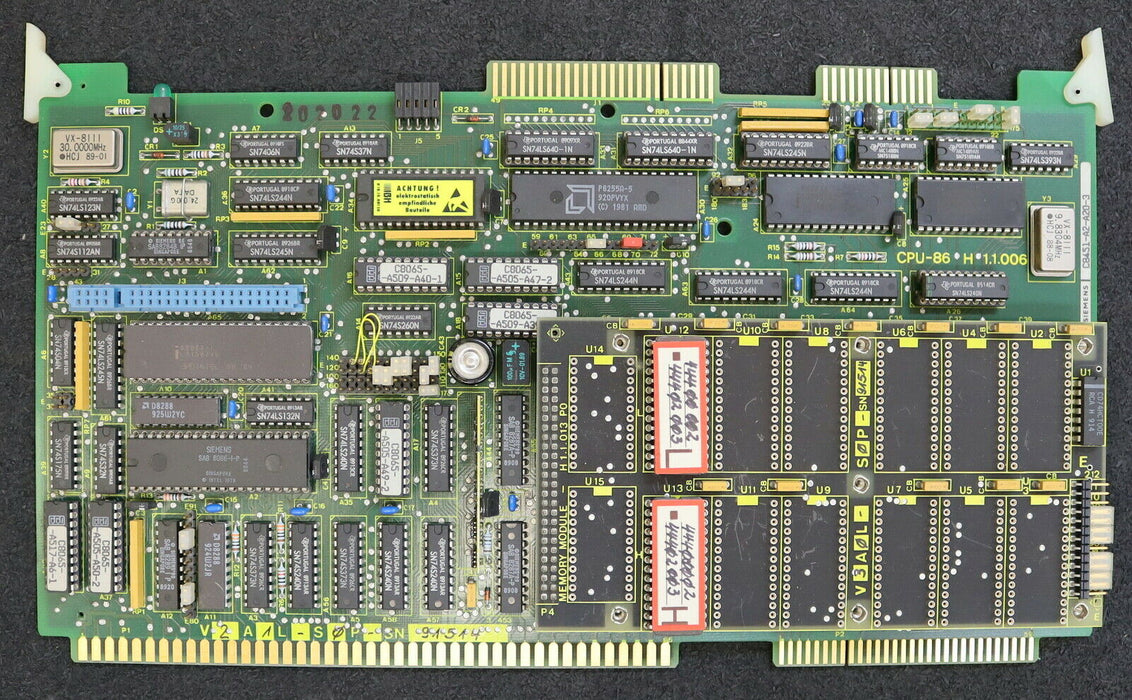 IBH / KLINGELNBERG DR. WIENER CPU-86 Board H 1.1.006 mit Memory module H1.1.013
