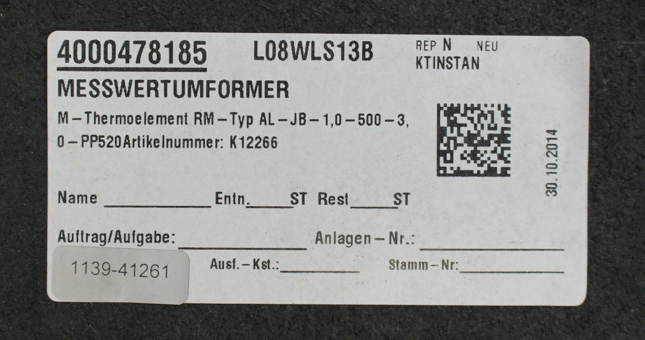 RÖSSEL Messwertumformer Mantel-Thermoelement AL-JB-1,0-500-3 AL - 1 Stück