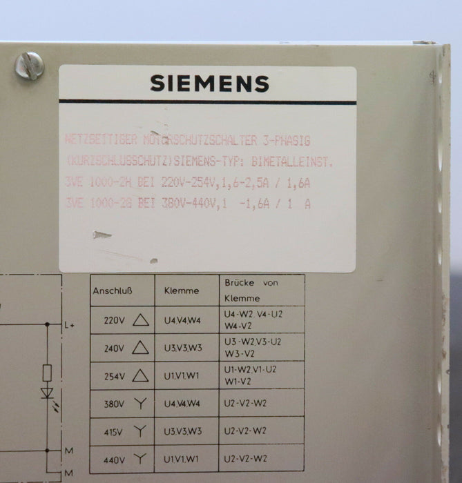 SIEMENS Einbau-Netzgerät System SVS2 6EV 1337-5AK D220, 380 G24/10WG