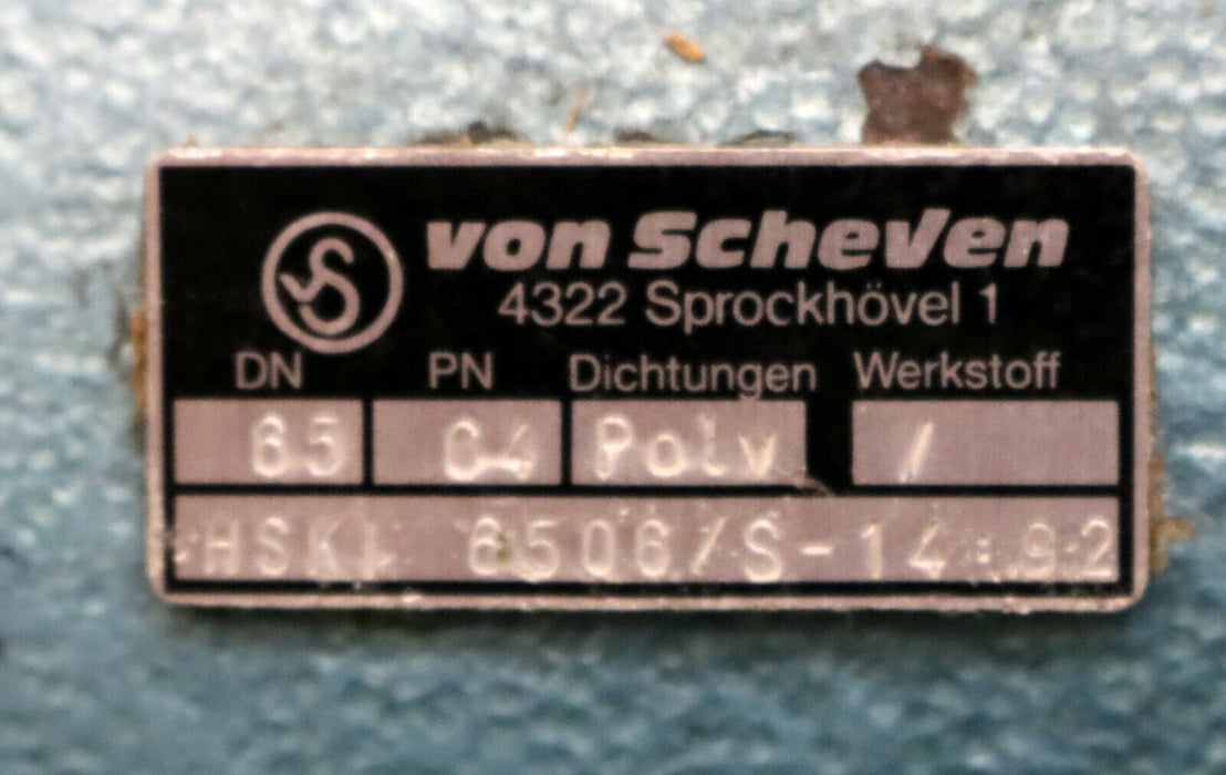 RUDOLF VON SCHEVEN Kugelhahn für SCHMIDT AUFZUG HSKI 6506/S-14 NW65 PN64