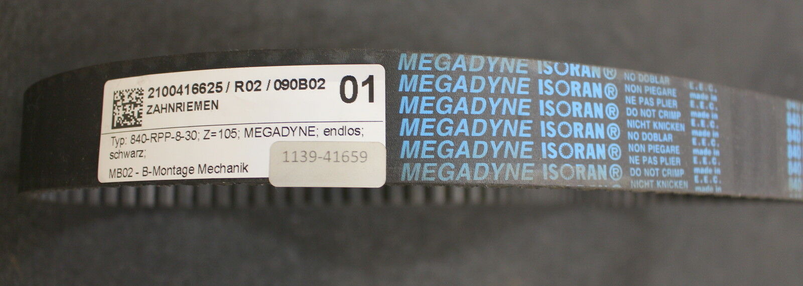 MEGADYNE Zahnriemen ISORAN 840 RPP8-30 640 Teilung 8 Breite 30mm Zähnezahl Z=105
