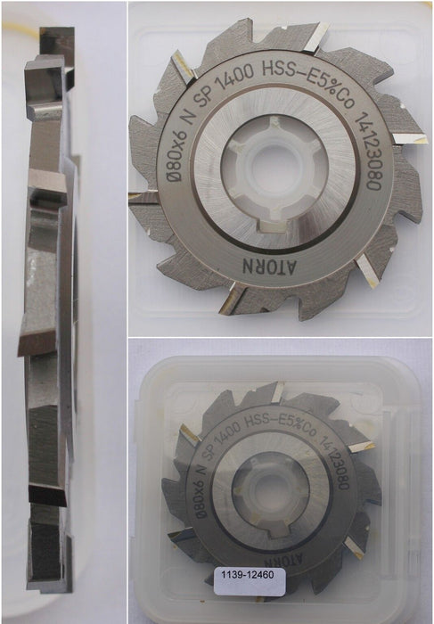 Scheibenfräser DIN 885 Form A - Typ N Ø80js16 x 6k11 x Ø27H7 - 12 Zähne