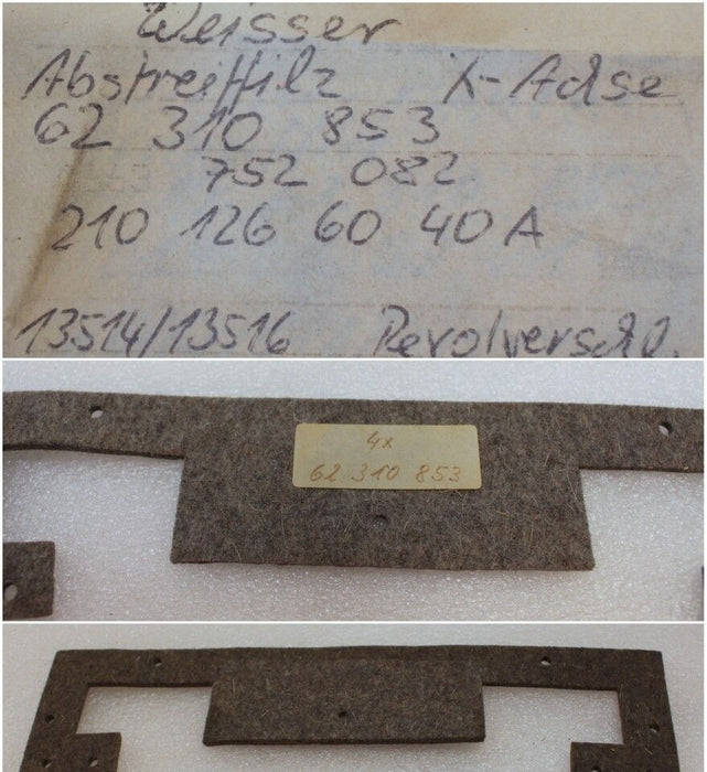 WEISSER Abstreiffilz 62 310 853 für X-Achse - 2 Stück-