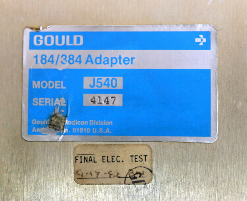 GOULD 184/384 ADAPTER Model J540 collected from MAAG gear shaper