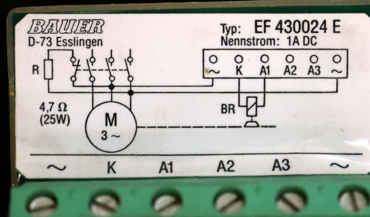 BAUER Steckleiste EF 430024 E Nennstrom 1A DC unbenutzt