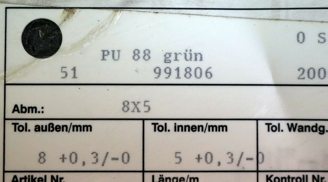 2,9m Keilriemen V-belt grün offen Breite 8mm Länge 4m unbenutzt