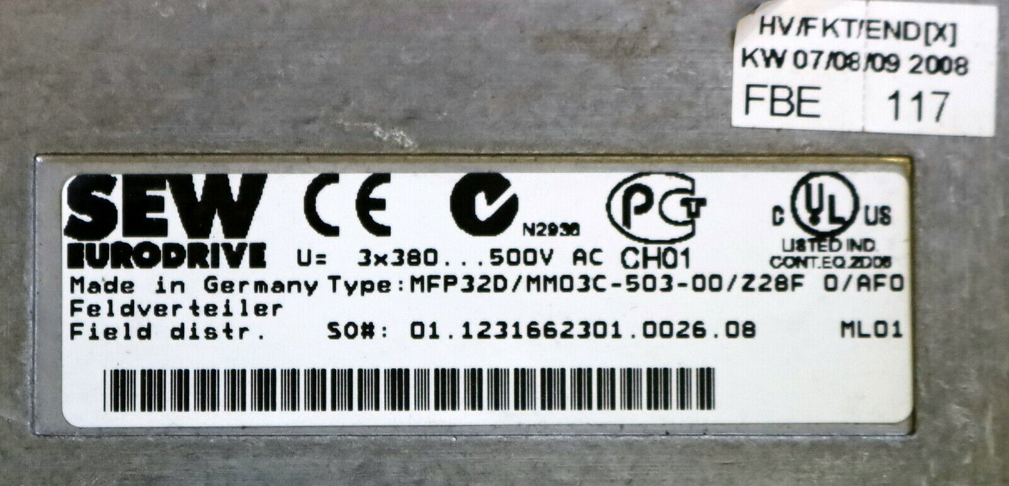 SEW Feldverteiler MFP32D/MM03C-503-00/Z28F 0/AF0 mit Frequenzumrichter 08241155