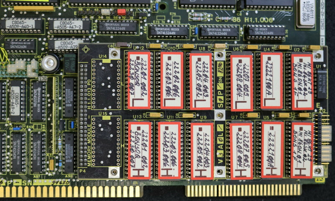 IBH KLINGELNBERG DR. WIENER CPU-86 Board H 1.1.006 mit Memory module H1.1.013