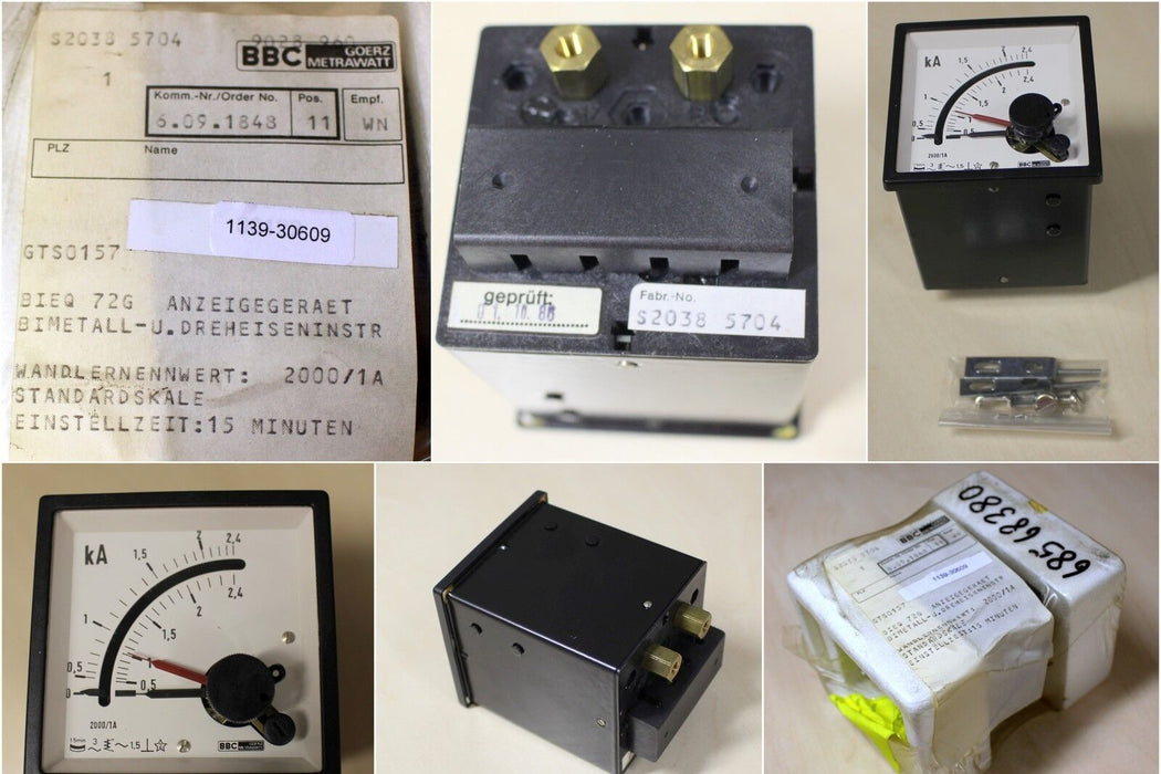 BBC GOERZ METRAWATT Maximumstrommesser BIEQ 72G - Wandlerkennwert 2000/1A