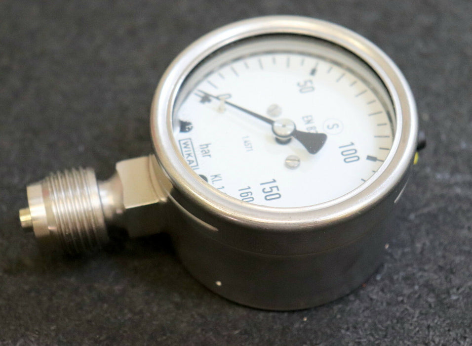 WIKA Präzisionsmanometer 0-160bar Anschluss R 1/2" Skalen- Ø 64mm - Klasse: 1,6