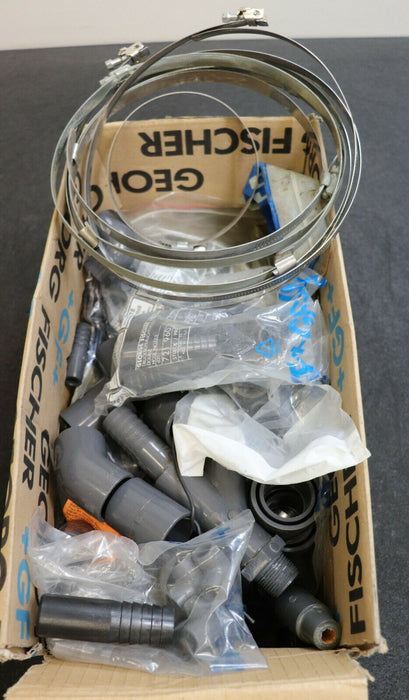 GF GEORG FISCHER Konvolut an GF-Teilen Durchmesser 5-30mm Flanschmuffen, Winkel