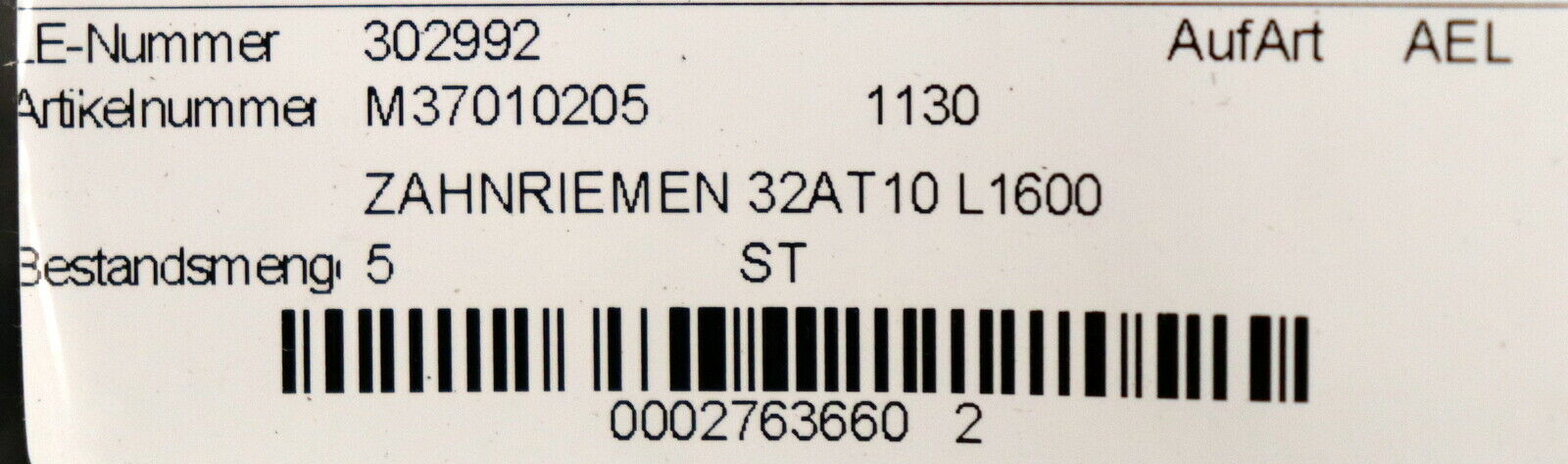 MEGADYNE Zahnriemen AT10 1600 Länge 1600mm Breite 32mm - unbenutzt