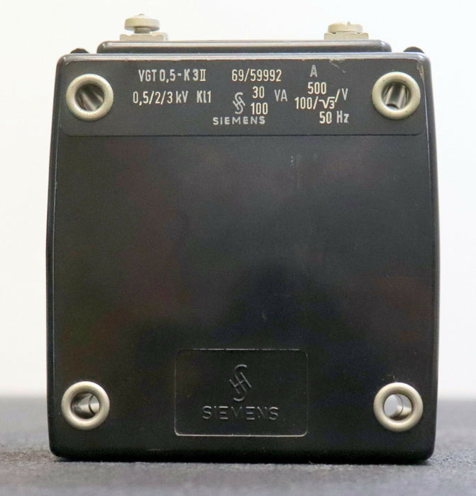 SIEMENS Kleinstromwandler VGT 0,5-K3II 0,5 / 2 / 3kV Kl.1 30VA 500V 100VA