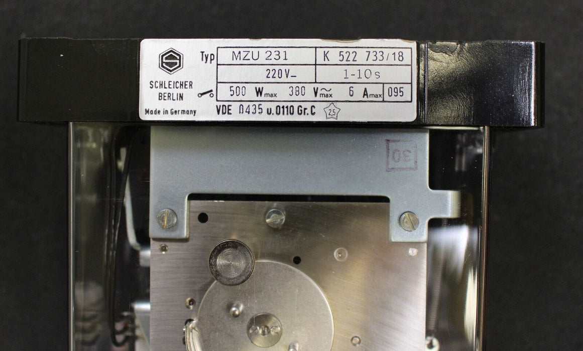 SCHLEICHER Präzisions-Zeitrelais MZU 231 220V - t=1-10s - 500W - Nr. K522733/18
