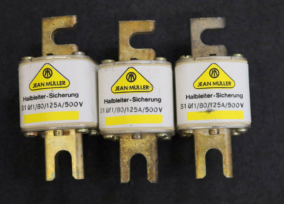 JEAN MÜLLER 3x NH-Sicherungseinsatz fuse-link S01üf1/80 125A Stichmaß 80mm