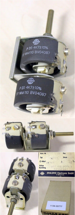 DRALORIC Tandempotentiometer P 20-2x4700 Ohm-4K7+-10% / P7 WM110 / BV04087