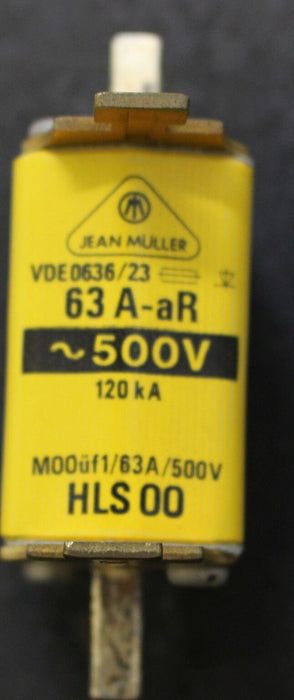 MÜLLER NH-Sicherungseinsatz M00üF1 - 63A - 500V- HLS - Gr.00 - Messerkontakte