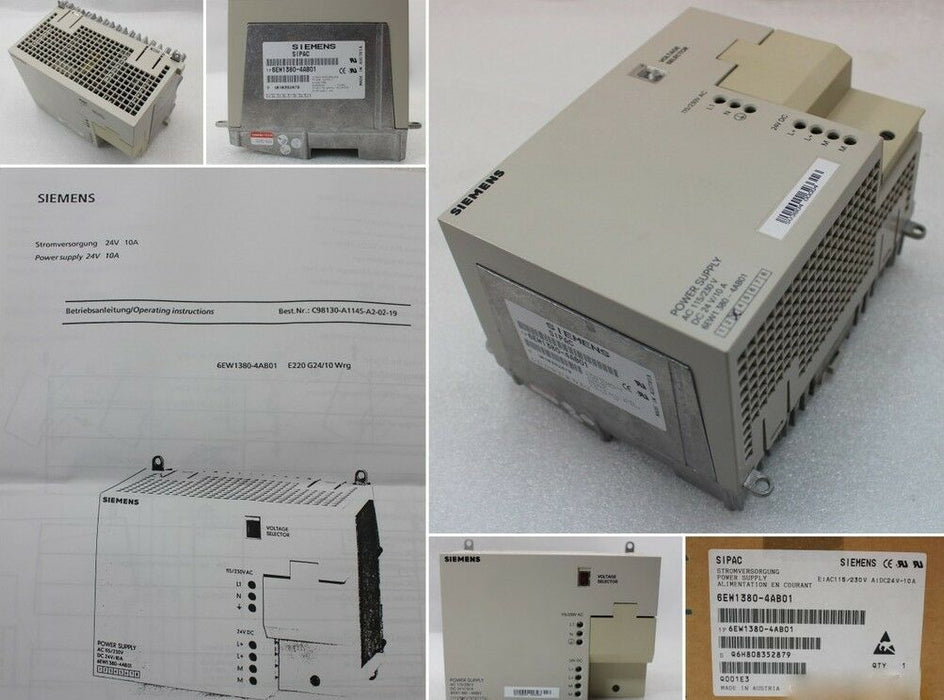 Siemens SIPAC 6EW1380-4AA01 Primärschaltregler mit einem Ausgang - 24VDC