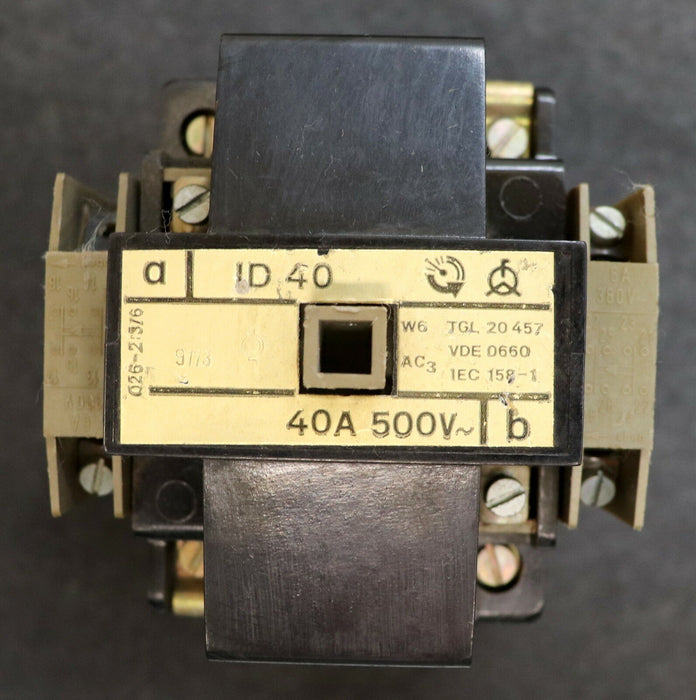 DDR EAW Leistungsschütz ID40 AC-3 TGL20457 40A 500VAC gebraucht