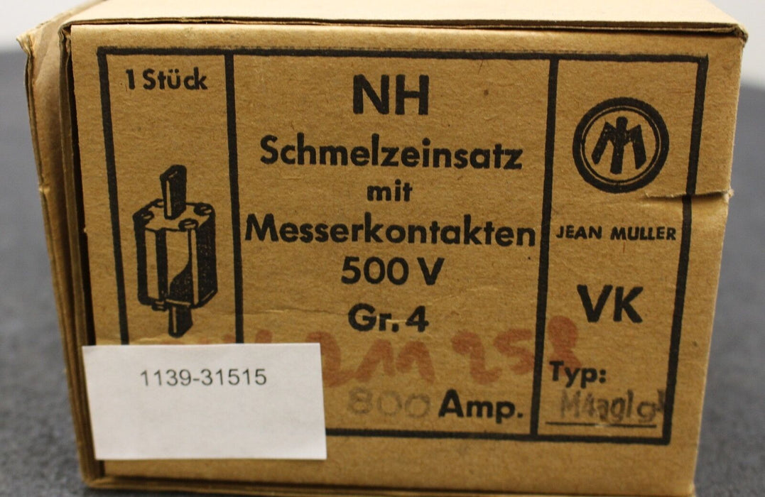 MÜLLER NH-Sicherungseinsatz M4agl800 4-800A-GL-500V DIN 43620 Größe: 4