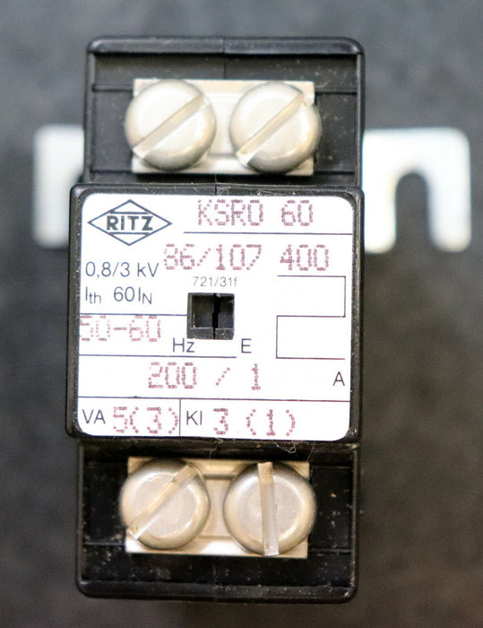 RITZ Transformer KSR0 60 Ratio 2000/1A 0,8/3kV Ith=60In 50-60Hz unused