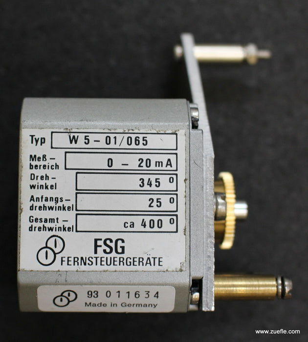 FSG Induktiver Wegmessgeber W5-01/65 Messbereich 0-20mA Drehwinkel 345°