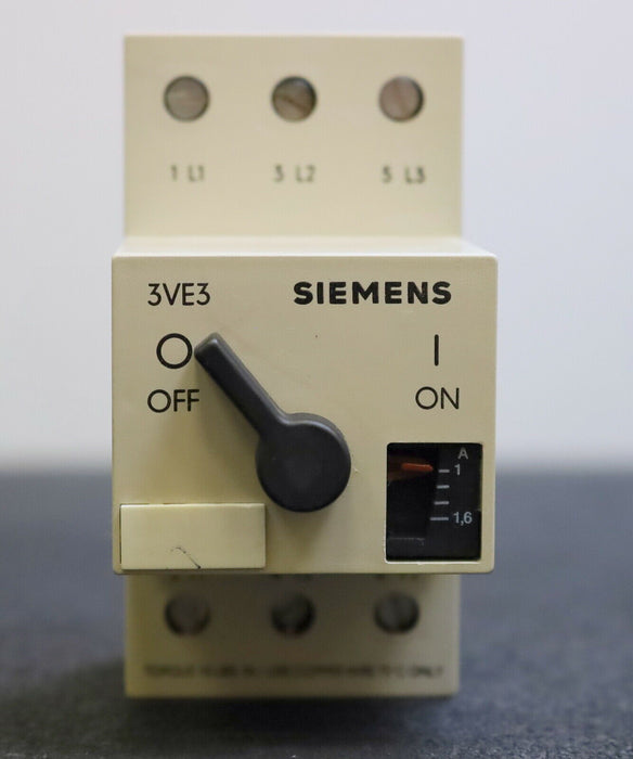 SIEMENS Leistungsschalter 3VE3 3VE3000-2GA00 1-1,6A Motorschutzschalter