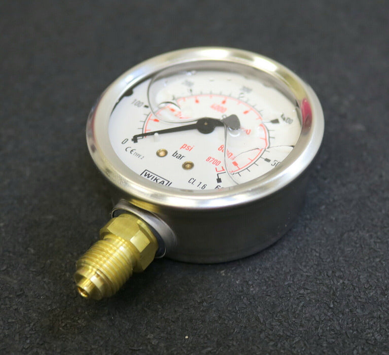 WIKA Manometer 213.53.063 600bar / 8700PSI G 1/4" B Ø 63mm Cl. 1.6 unbenutzt in